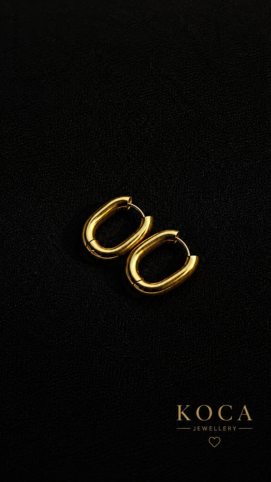 Gold Oval huggie earrings